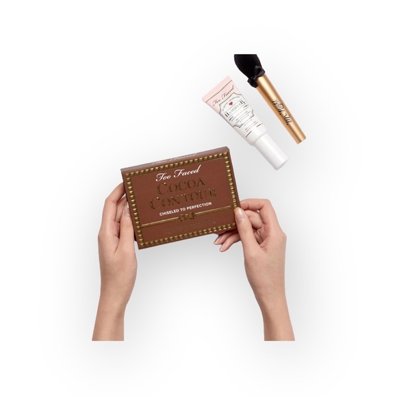 VHTF: new Too Faced ㋛ Cocoa Contour Face Palette Kit ㋛ Baby Buki Brush ㋛ 4 Color - Picture 3 of 16